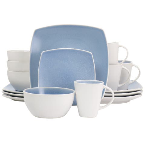 16 Piece Reactive Glaze Stoneware Dinnerware Set