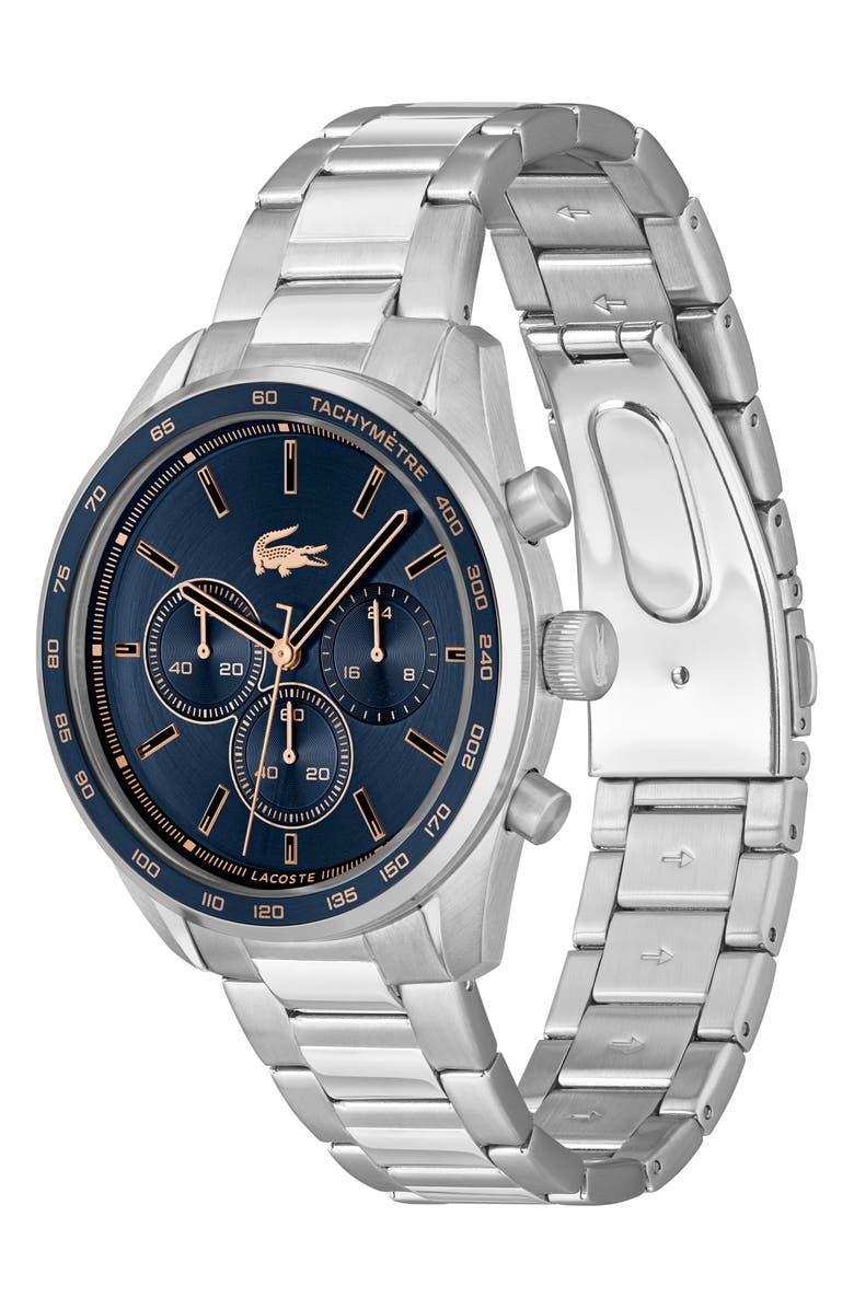 Lacoste Boston Chronograph Bracelet Watch, 42mm, Alternate, color, Navy