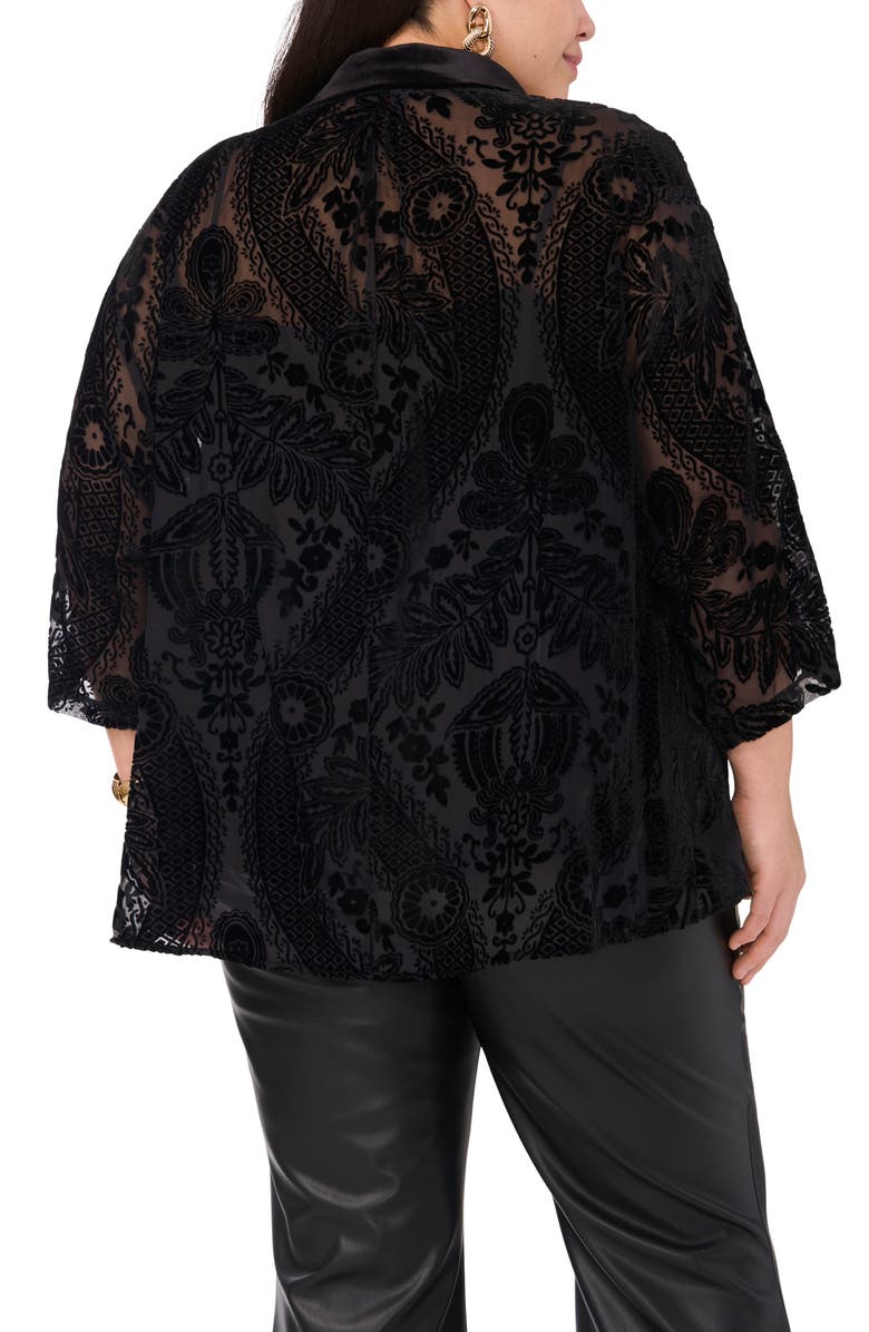 Vince Camuto Velvet Burnout Sheer Button-Up Shirt, Alternate, color,