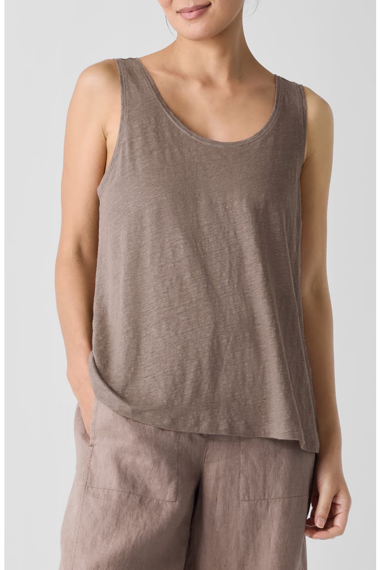 Organic Linen Tank, Main, color, COCOA