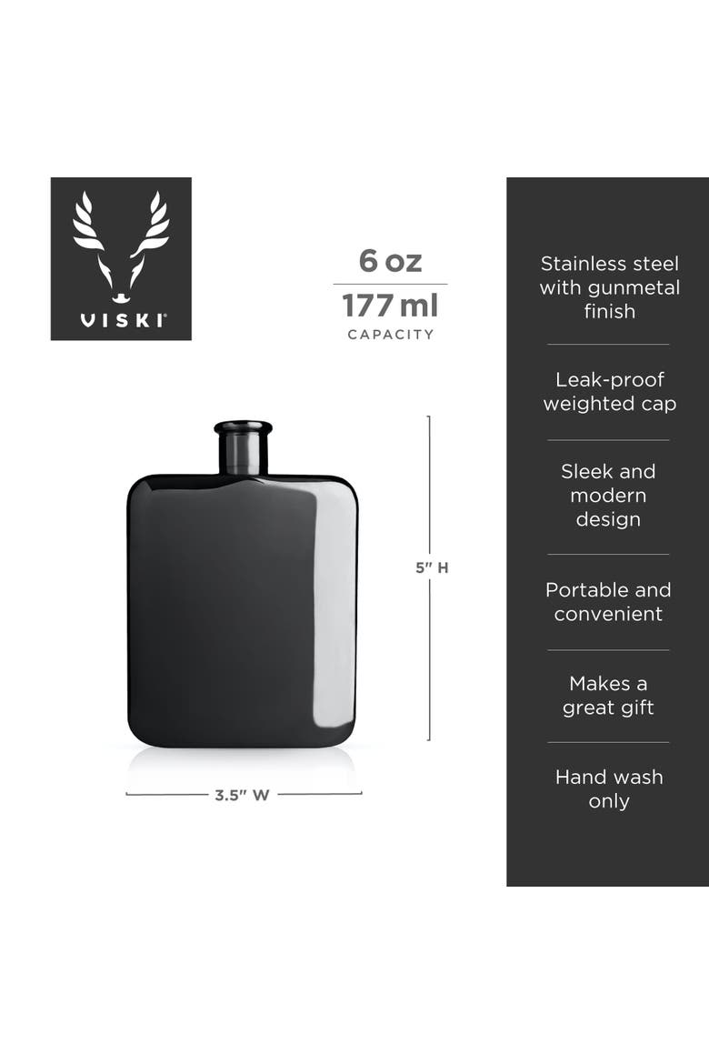 6 oz Flask, Alternate, color, Black