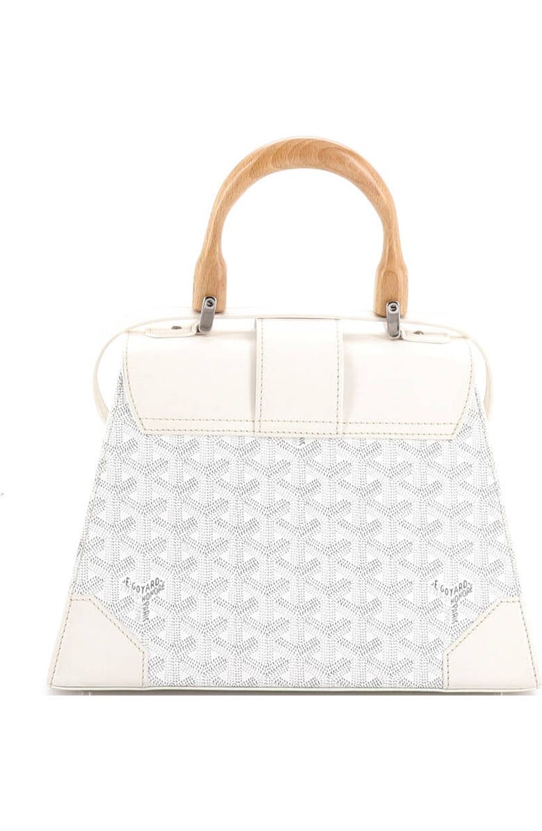 Pre-Owned Goyard Saigon Top Handle Bag Coated Canvas with Leather PM, Alternate, color, White