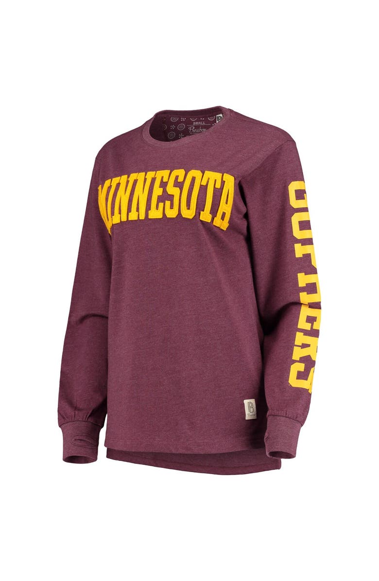 PRESSBOX Women's Pressbox Maroon Minnesota Golden Gophers Two-Hit Canyon Long Sleeve T-Shirt, Alternate, color, Maroon