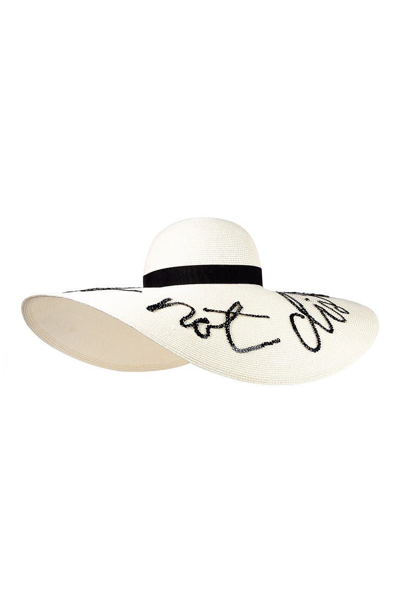 'Sunny - Do Not Disturb' Straw Sun Hat, Alternate, color, IVORY