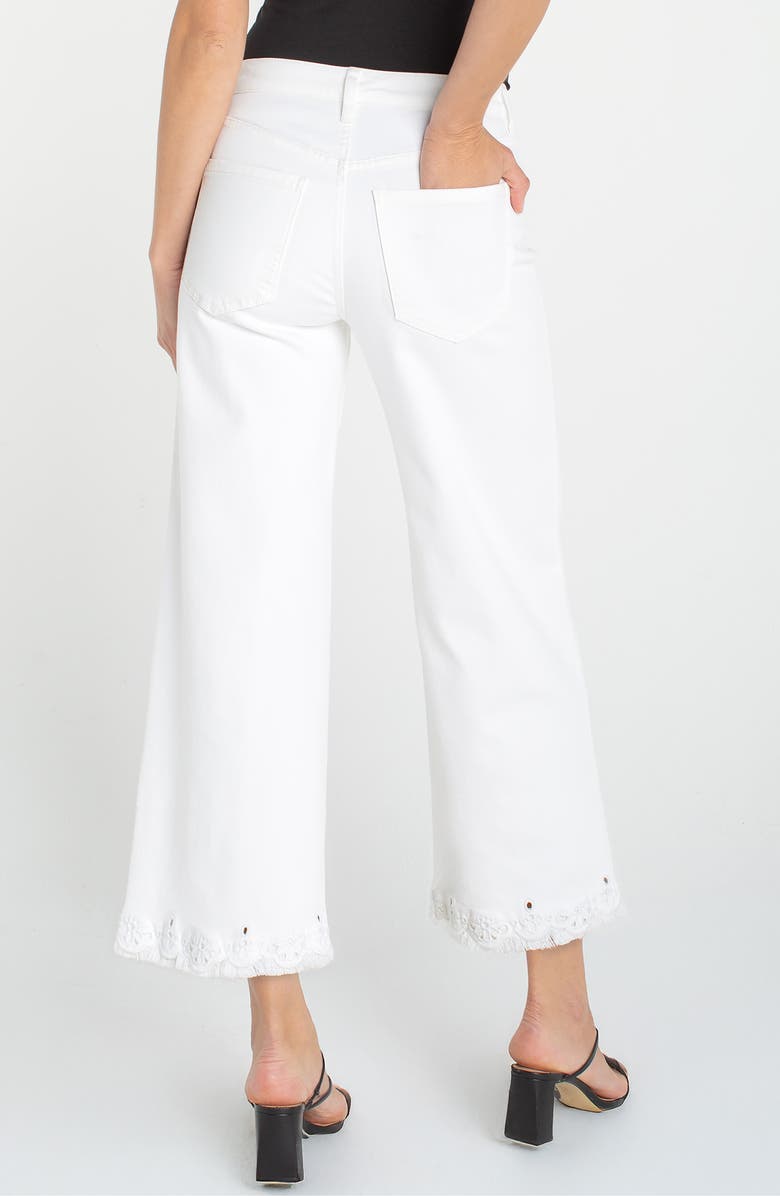 Liverpool Los Angeles Stride Embroidered Crop Wide Leg Jeans, Alternate, color, Bright White