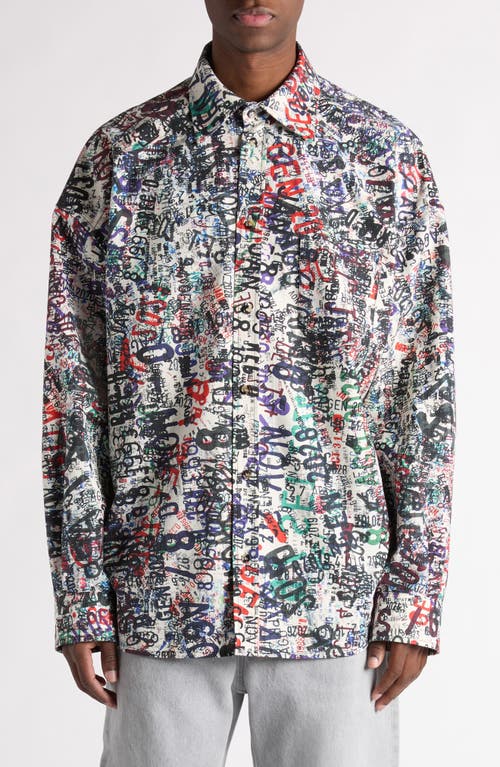 Bottega Veneta Cotton Wool Memory Print Shirt In Multi
