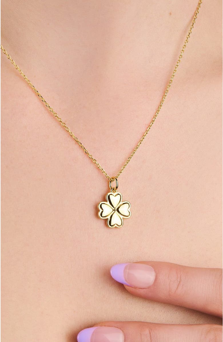 Little Sky Stone Clover Charm Necklace, Alternate, color, 