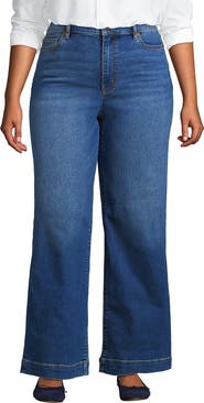 Lands' End High Rise Wide Leg Denim Jeans