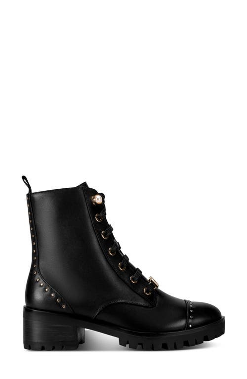 Karl Lagerfeld Paris Prue Combat Boot In Black