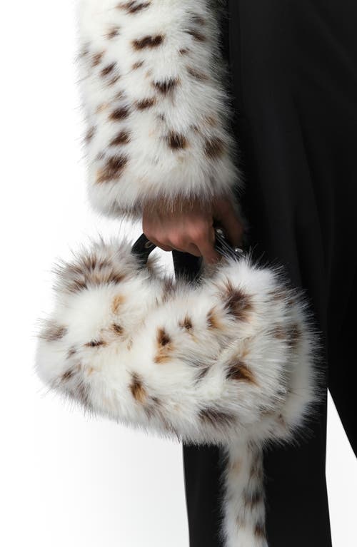 Apparis Marfa Snow Leopard Top Carry Handle Faux Fur Pouch In Multi