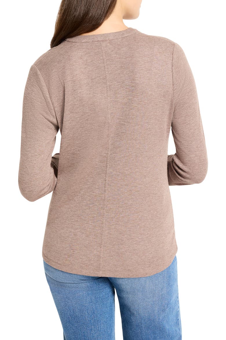 Cotton Blend Henley, Alternate, color, COCOA