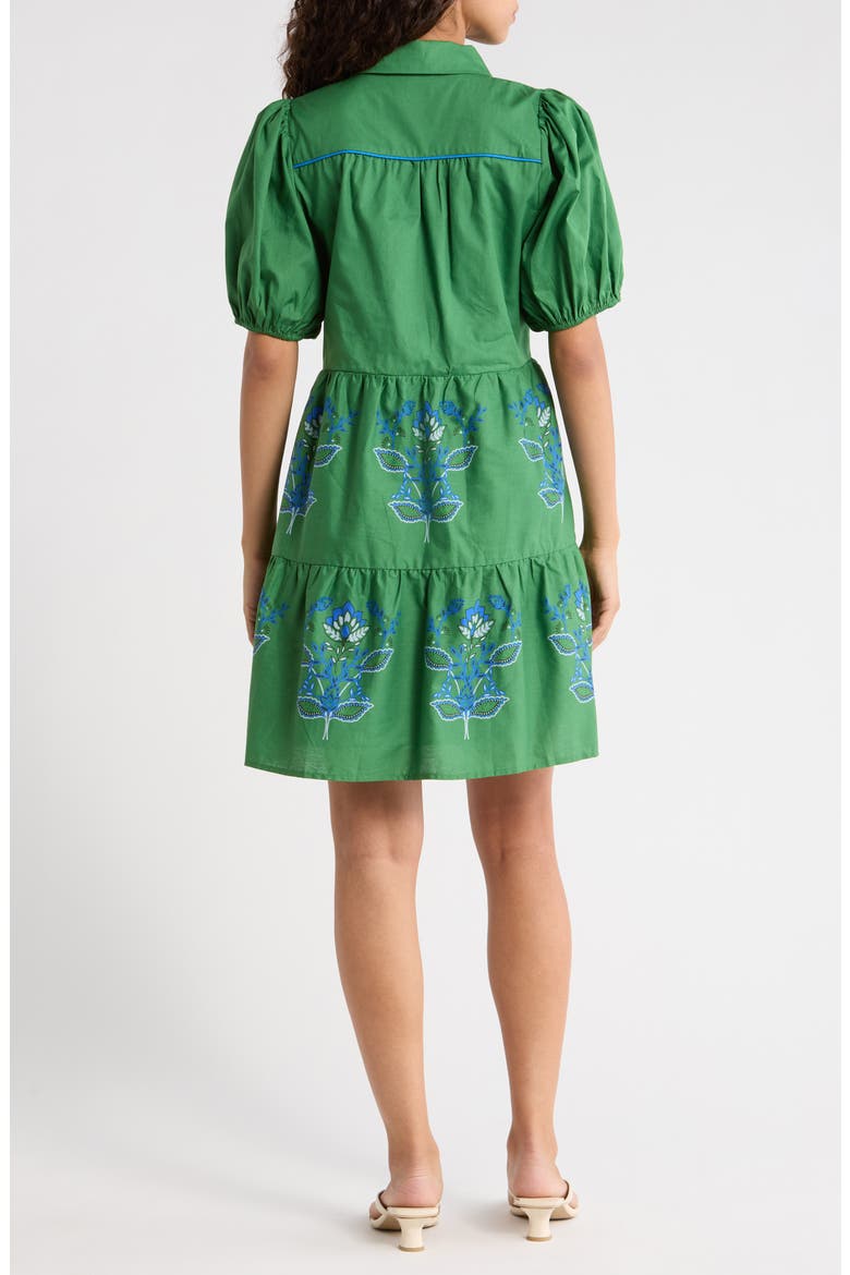 Meridy Floral Burie Tiered Minidress, Alternate, color, KELLY BLUE MULTI