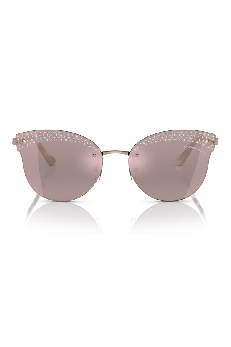 59mm Butterfly Sunglasses, Main, color, ROSE GOLD