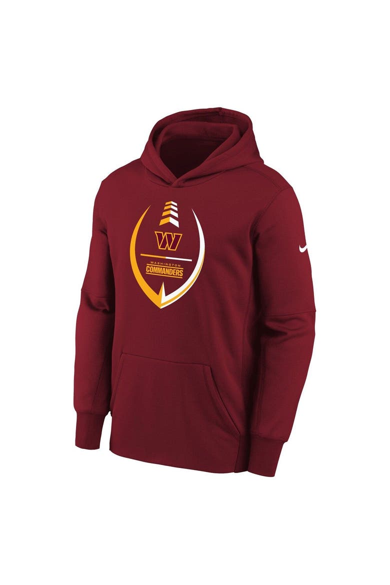 Youth Nike Burgundy Washington Commanders Icon Performance Pullover Hoodie, Alternate, color, Burgundy