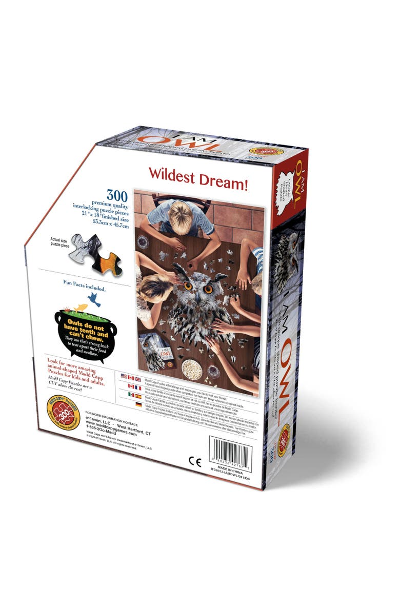 Madd Capp I Am Owl 300 Pieces Animal Shaped Jigsaw Puzzle, Alternate, color, Multicolored