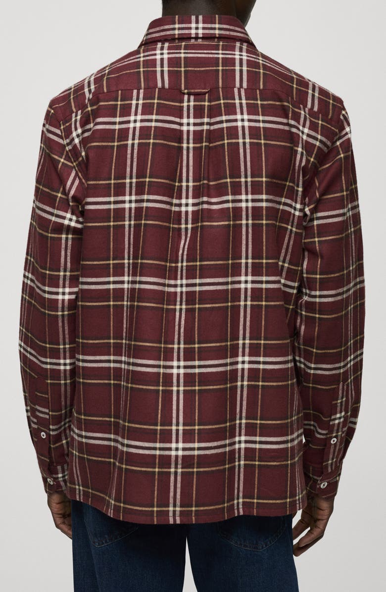 MANGO Plaid Cotton Flannel Button-Up Shirt, Alternate, color, 