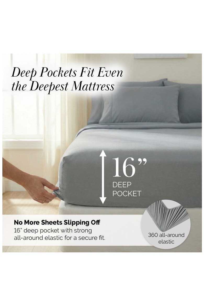 Southshore Essentials Double Brushed 100 GSM Sheet Set, Alternate, color, STEEL GREY