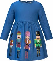 Mia Belle Girls Enchanting Nutcracker Glitter Chambray Dress