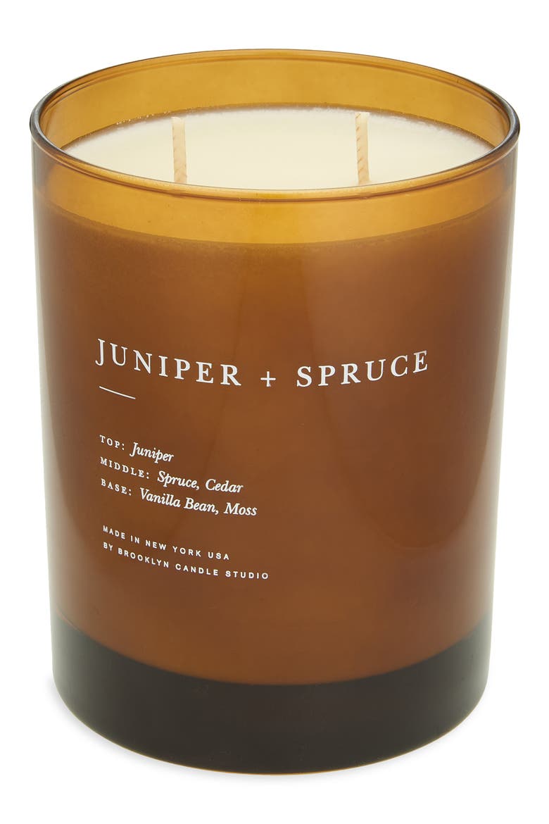 Juniper + Spruce Two-Wick Candle, Main, color, NO COLOR