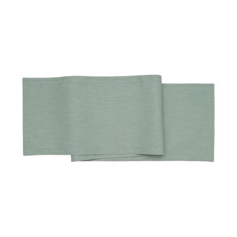 Hemstitch Solid Sea Glass Everyday Runner 72" x 14"