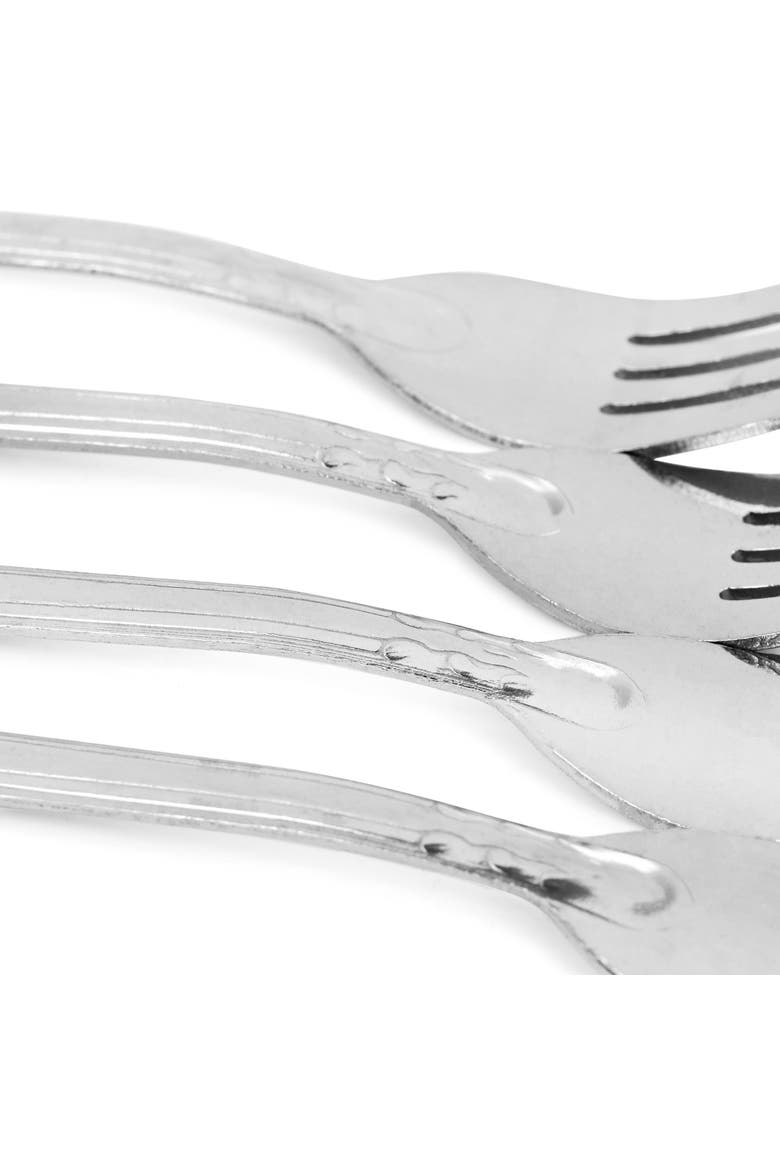 Abbie 4 Piece Stainless Steel Dinner Fork Set, Alternate, color, Silver