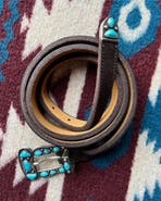 Fortela Santafe Leather Belt with Turquoises