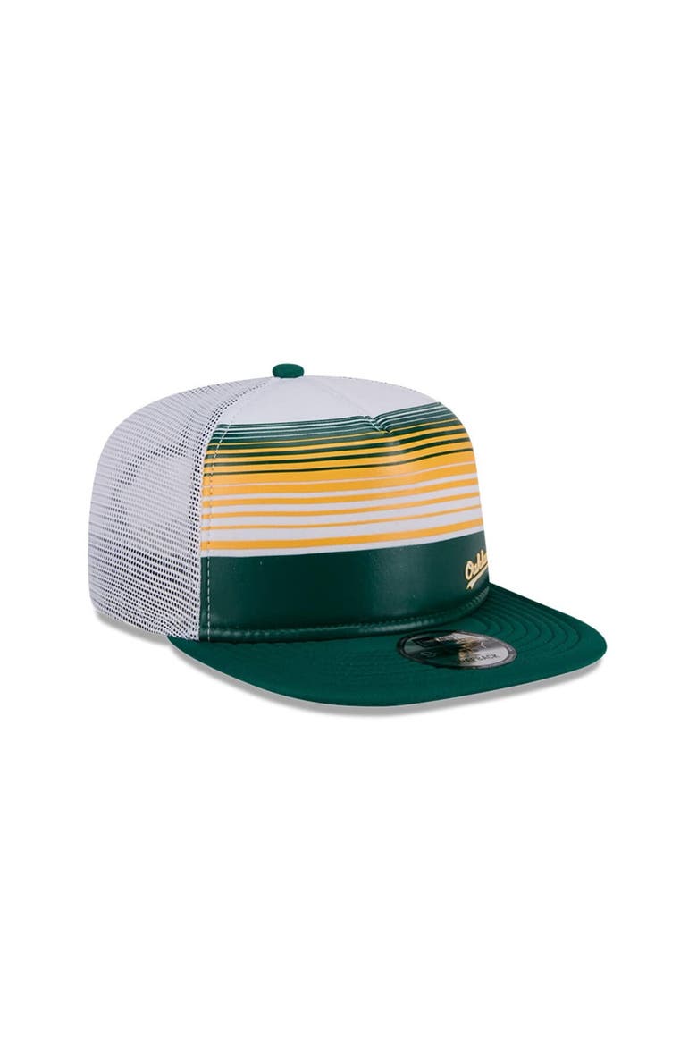 Men's New Era Green Oakland Athletics Cooperstown Collection Team Horizon 9FIFTY A-Frame Trucker Snapback Hat, Alternate, color, Green