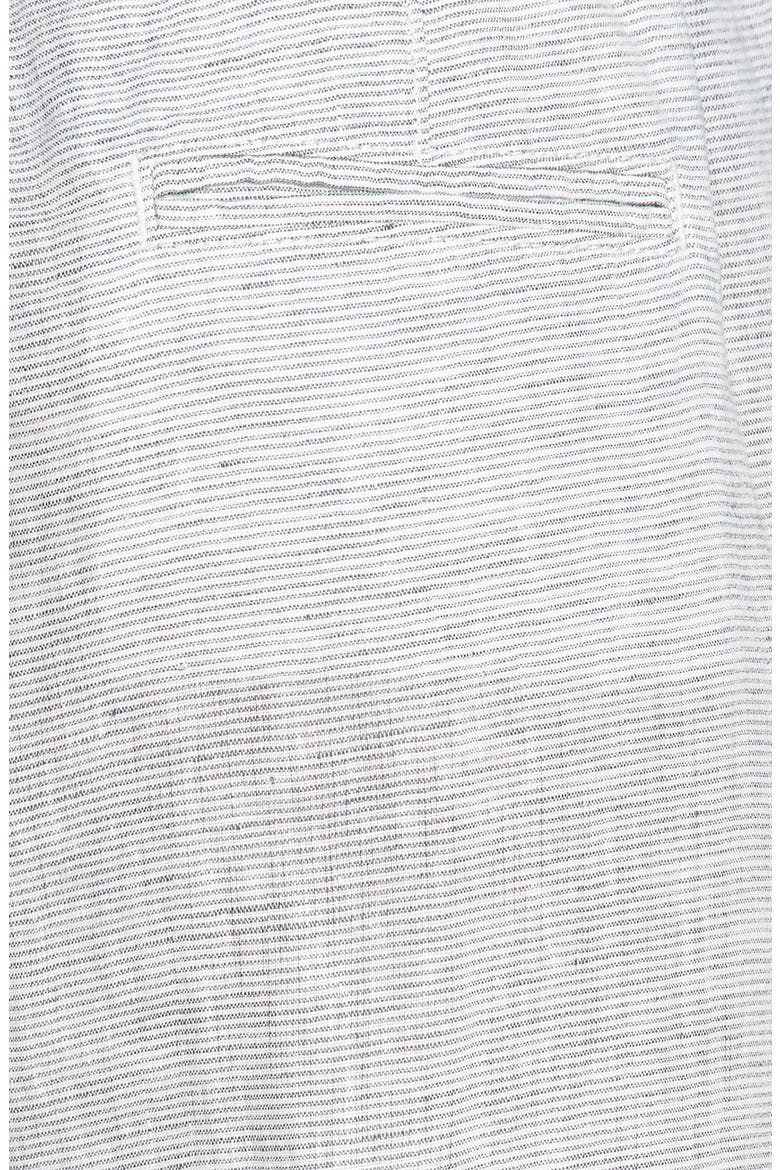 Drawstring Waist Linen Pants, Alternate, color, GREY/ CREAM MICRO STRIPE