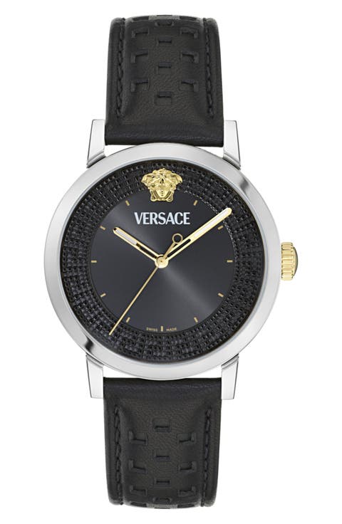 Albireo Leather Strap Watch, 40mm