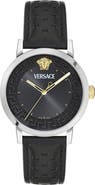 Versace Albireo Leather Strap Watch, 40mm