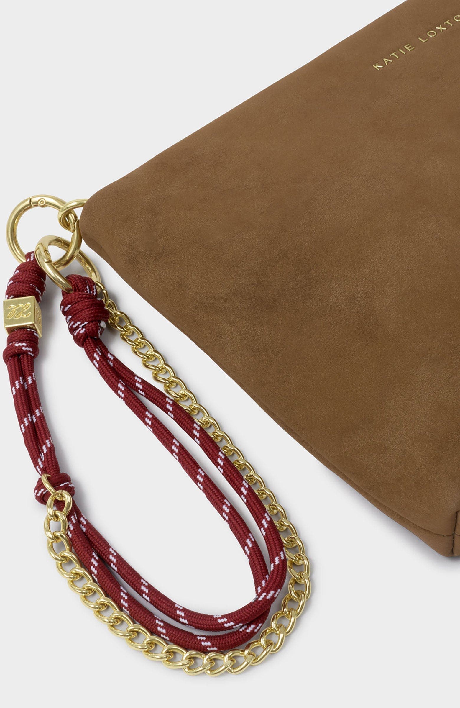 Katie Loxton Cord Small Shoulder Bag, Alternate, color, Caramel Suedette