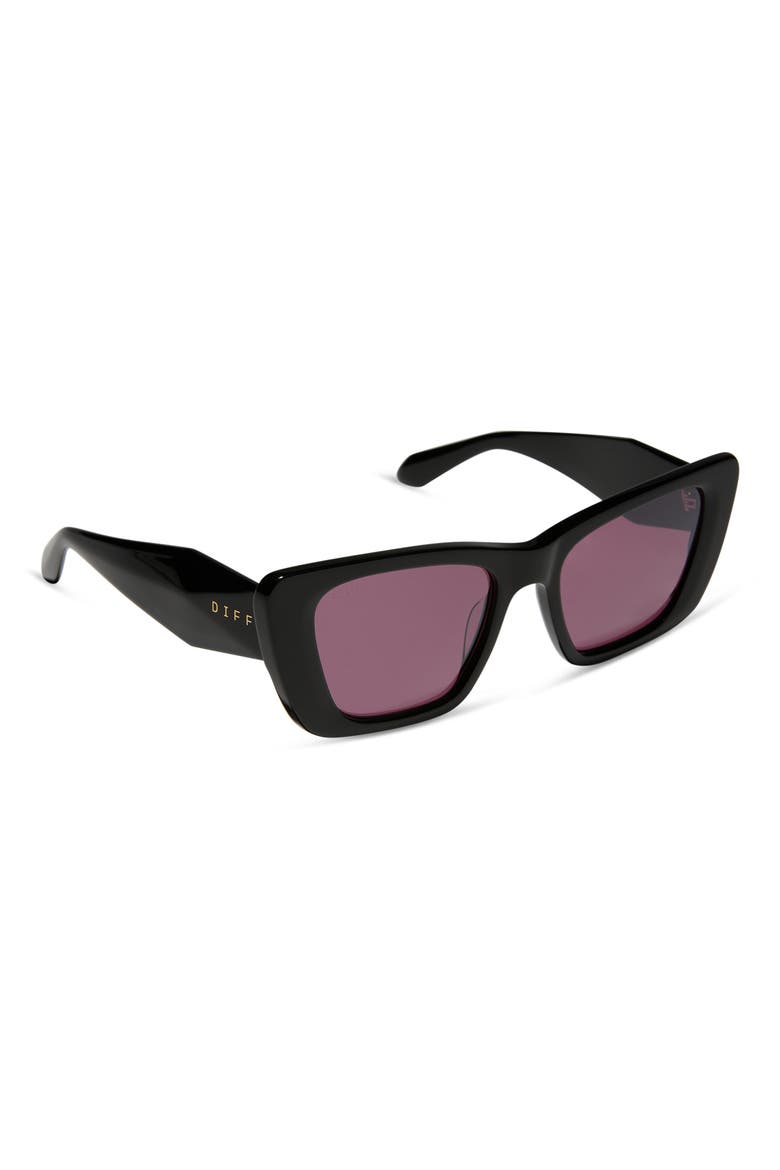 Aura 51mm Polarized Cat Eye Sunglasses, Alternate, color, AUBERGINE WITH SILVER FLASH