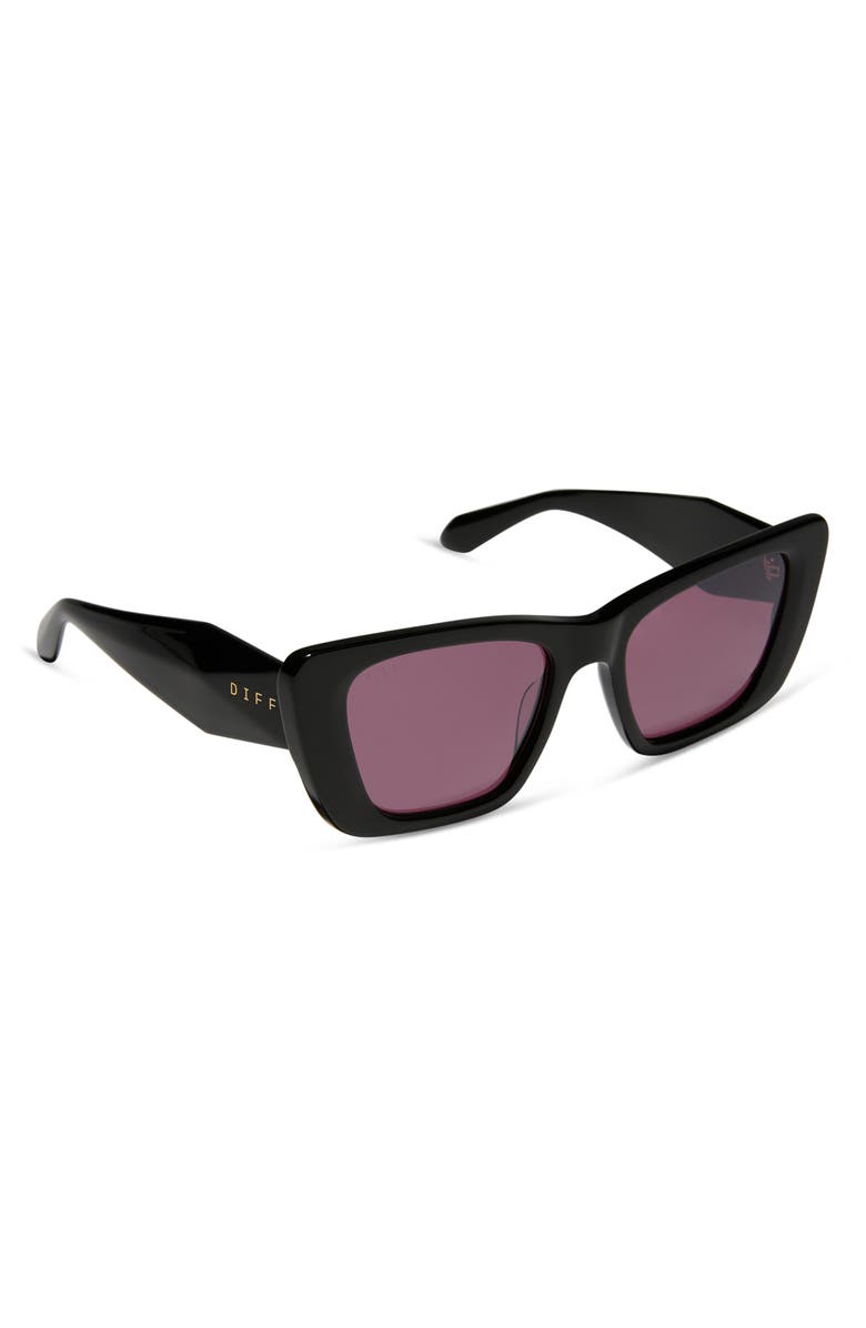 DIFF Aura 51mm Polarized Cat Eye Sunglasses, Alternate, color, Aubergine With Silver Flash