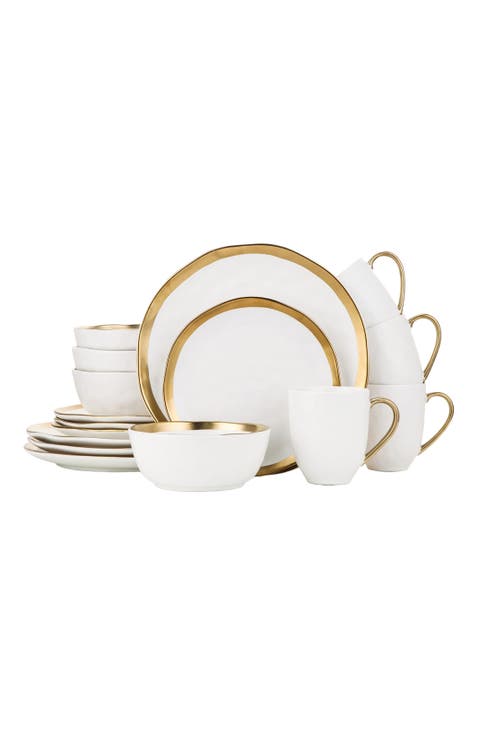 Florian Porcelain 16-Piece Dinnerware Set