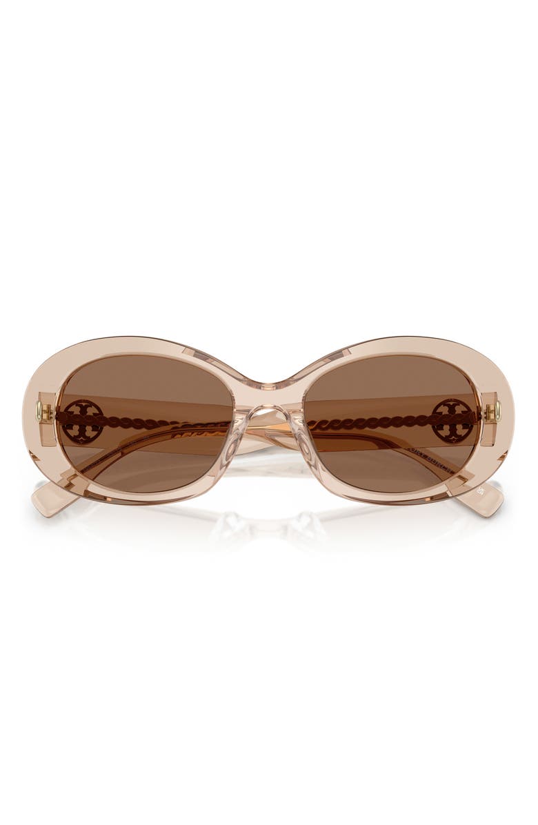Tory Burch 53mm Oval Sunglasses, Alternate, color,