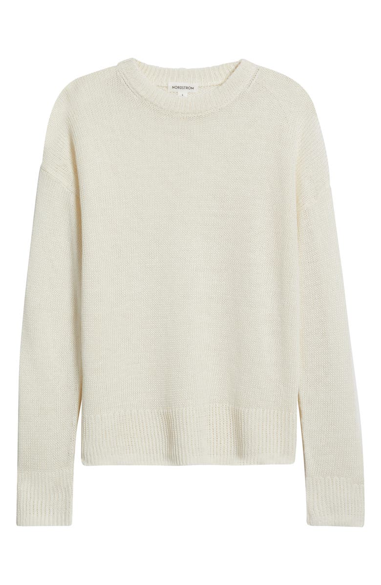 Nordstrom Open Knit Linen Sweater, Alternate, color, Ivory Tofu