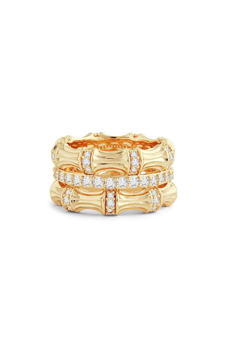 Anabel Aram Jewelry Bamboo Texture Stack Ring, Alternate, color, Gold