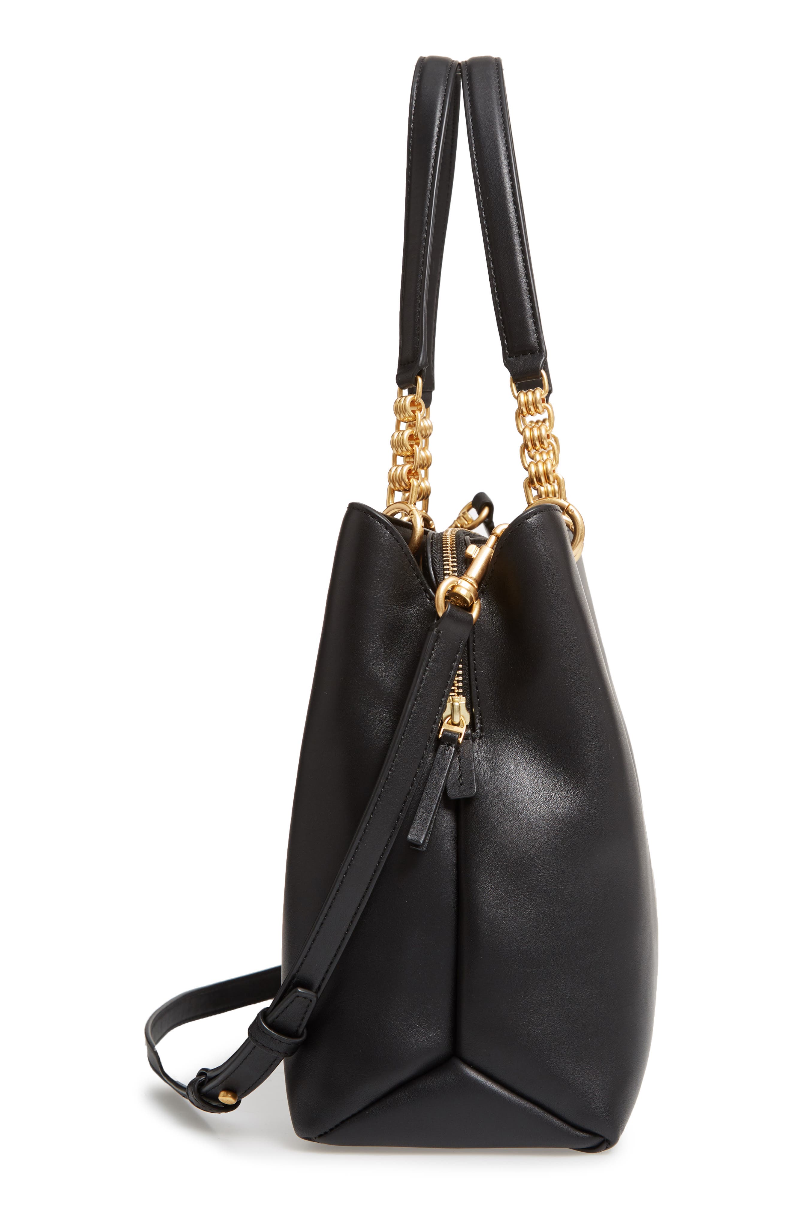 Tory Burch Lily Leather Top Handle Satchel, Alternate, color, 