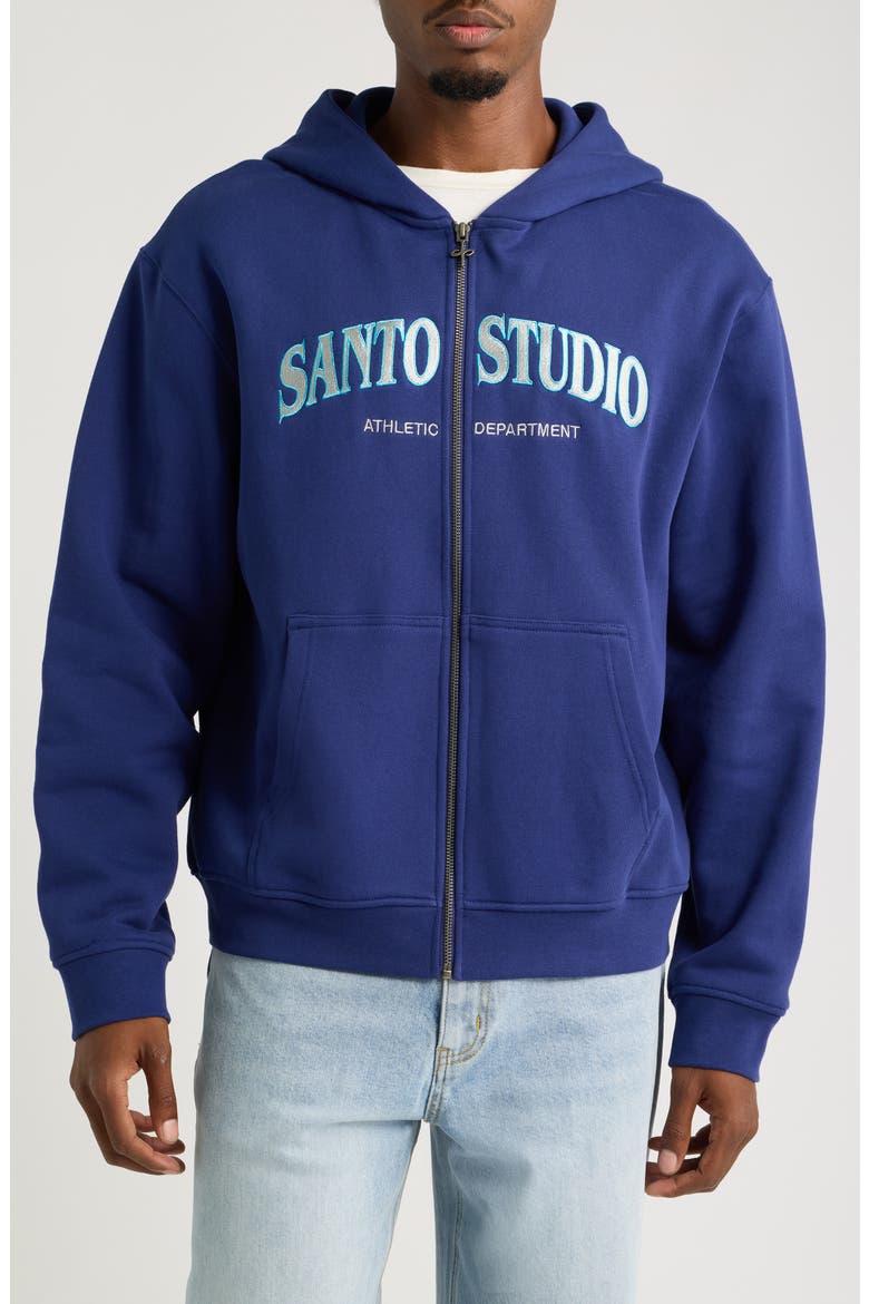 Athletic Dept Zip Hoodie, Main, color, NAVY