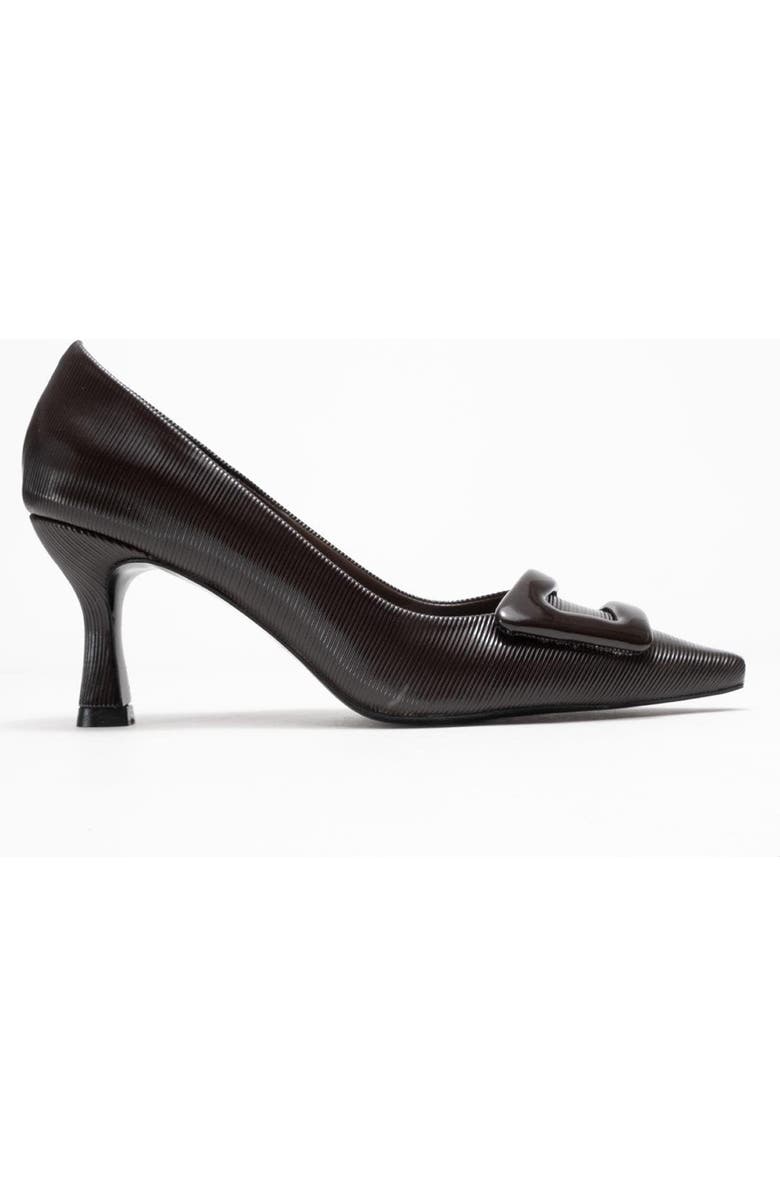 Prologue Shoes Astra Buckle Pointed Toe Pump, Alternate, color, Brown
