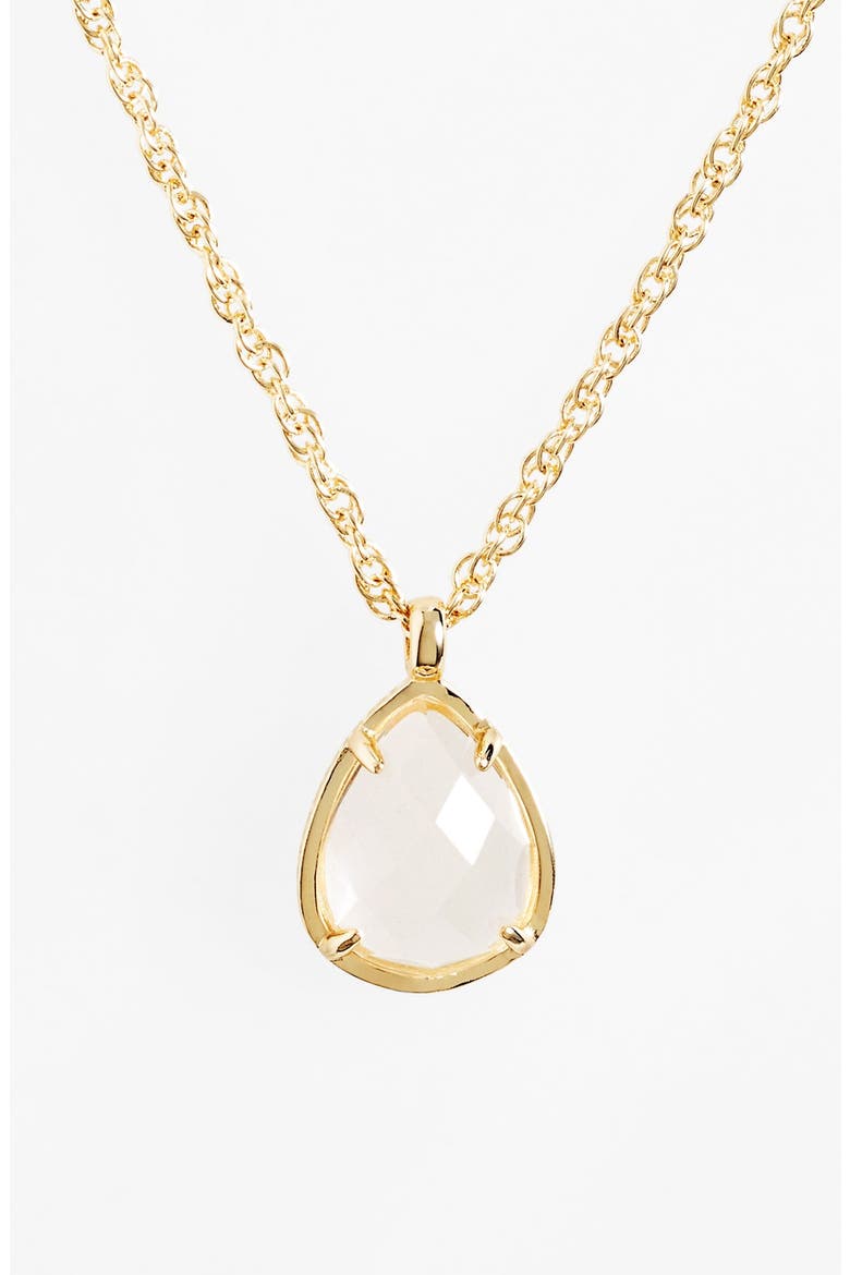 'Kiri Birthstone' Teardrop Pendant Necklace, Main, color, APRIL- CLEAR CRYSTAL/ GOLD