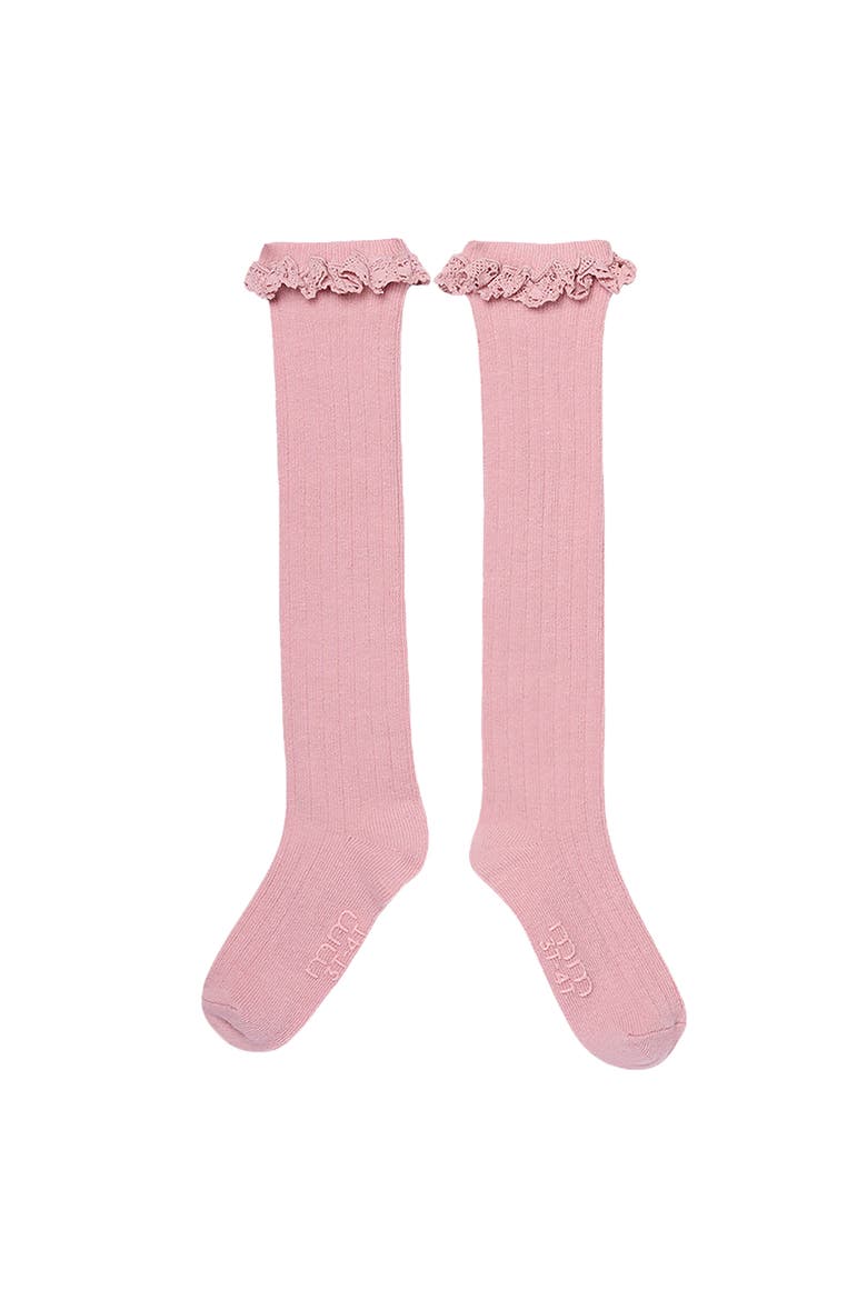 Lace Knee Socks, 2-pack, Alternate, color, Pink