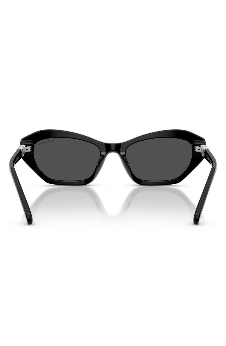 Swarovski 54mm Cat Eye Sunglasses, Alternate, color, Black / Dark Grey