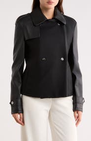Longchamp Wool Blend & Lambskin Leather Jacket
