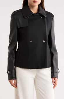 Longchamp Wool Blend & Lambskin Leather Jacket