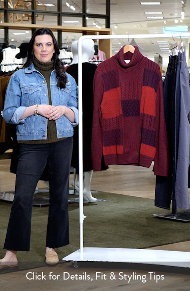 Pattern Wool Blend Turtleneck Sweater, sales video thumbnail