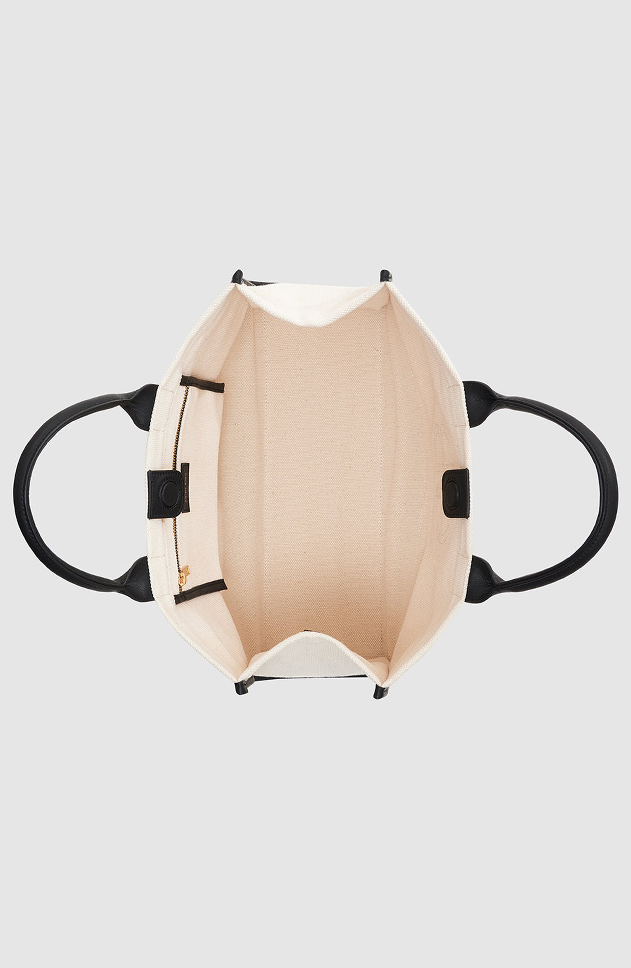 ANINE BING Lara Tote, Alternate, color, Natural Canvas / Black