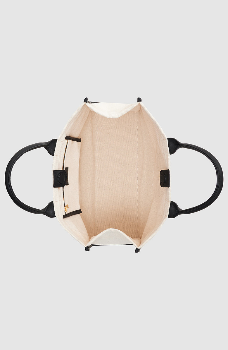 ANINE BING Lara Tote, Alternate, color, Natural Canvas / Black