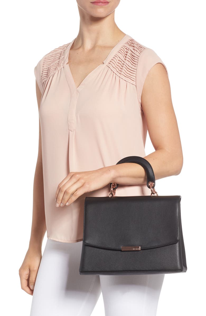 Ted Baker London Keiira Lady Bag Faux Leather Top Handle Satchel, Alternate, color,
