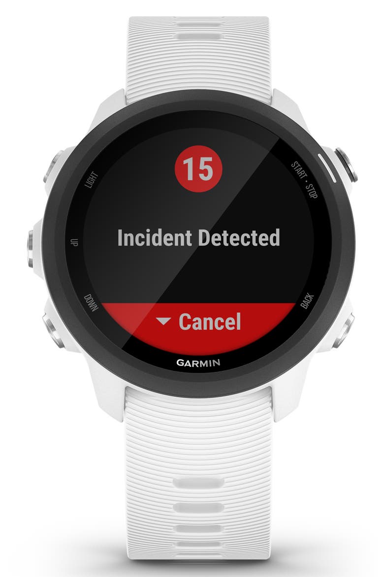 Forerunner® 245 Music GPS Running Smart Watch, 42mm, Alternate, color, WHITE